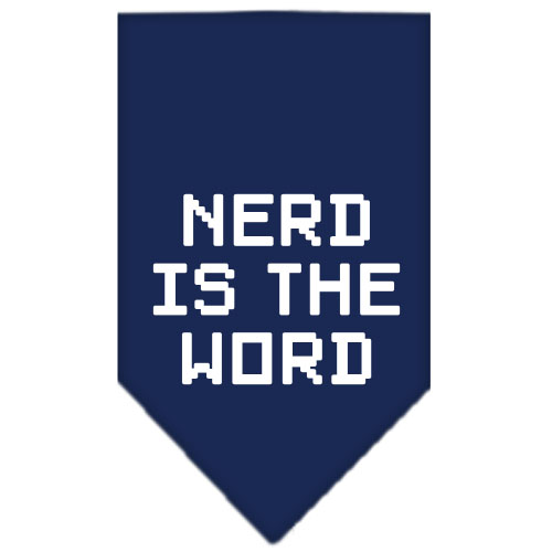 Nerd is the Word Screen Print Bandana Navy Blue large